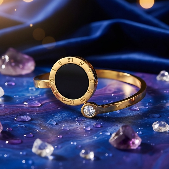 Roman Numerals 18K Gold Plated Adjustable Minimalist Ring with Zircon Accent✨ - Picture 5 of 12